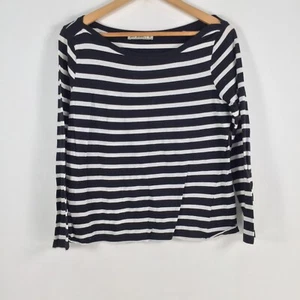 Just Jeans womens top size S black striped long sleeve cotton 049278 - Picture 1 of 11