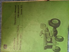John Deere 120 Hydrostatic Tractor Owner Operator Maintenance Manual Oem