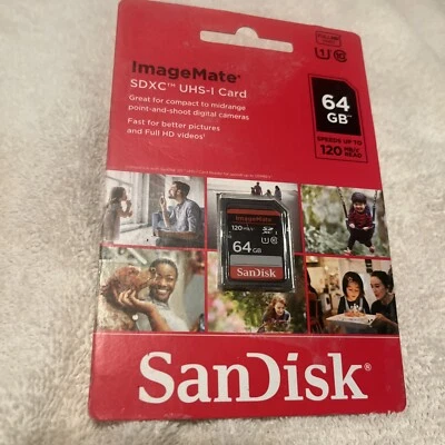 SanDisk sdsdunc-064g-an6kn 64GB ImageMate SDXC UHS-1 Memory Card - Image 1 of 3