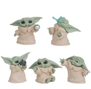 Star Wars Mandalorian The Child 2'' Baby Yoda Grogu Figure Toy Cake Topper 5 Pcs - Picture 1 of 8