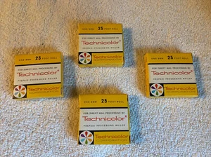 Lot of (4) Technicolor Prepaid Processing Mailer for 8mm 25 Foot Roll - VTG Mint - Picture 1 of 2