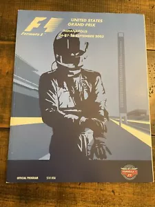 2003 F1 Formula One United States Grand Prix Indy Program Michael Schumacher Win - Picture 1 of 5