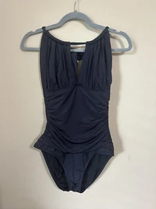 Kenneth Cole One Piece Swimsuit Women’s Size (L) KC6K911 Black RN52419 Preowned - Picture 1 of 8