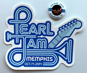 ¡JUEGO RARO DE PEGATINAS Y PINES DE BOTONES PARA EVENTOS DE PERLA JAM! Insignia de gira Memphis TN OCT 14 2014 - Imagen 1 de 1