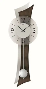 AMS -Quarz-Pendeluhr 70cm Nussbaum- 7425/1 moderne Wanduhr mit Quarzwerk, - Bild 1 von 1