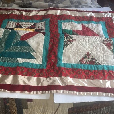 Edredón Vintage Navidad Floral Geométrico Prairiecore Cottagecore Hecho a Mano Foto 1 de 4