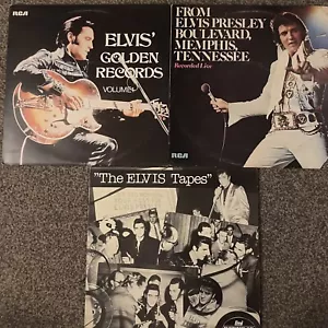 Elvis Presley X3 LPs Live In Memphis Golden Records The Elvis Tapes VGC Vinyl - Picture 1 of 5