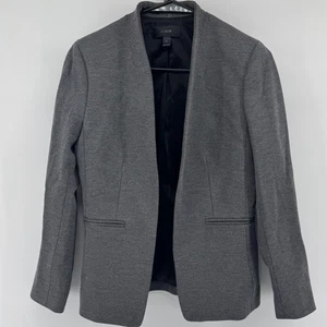 J Crew grauer kragenloser Blazer Jacke Damengröße 4 vorne offen Business Workwear - Bild 1 von 8