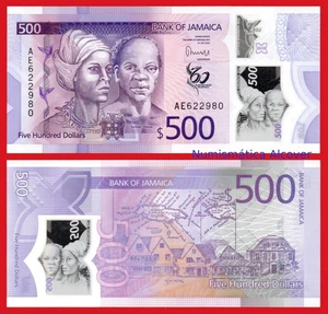 JAMAICA 500 Dollars dolares 2022 Conmemorativo Pick Nuevo  SC / UNC - Picture 1 of 1