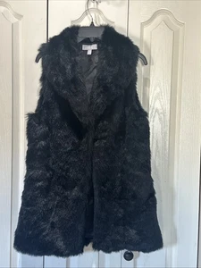 Nordstrom Faux Fur Black Vest Women’s One Size - Picture 1 of 4