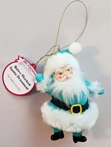 Mr. Christmas 5 Inch TEAL Flocked Dancing Santa Ornament NEW Walmart - Picture 1 of 3