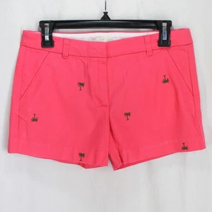 Crewcuts Shorts Girls Sz 16 Pink Embroidered Palm Trees Adjustable Waist Cotton - Picture 1 of 3