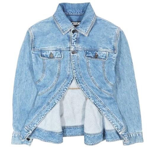 Giacca denim 23aw JACQUEMUS Jacks Peplum blouson G jeans stonewashed La usata 8f3c
