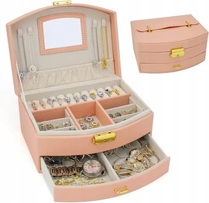 Portagioie Rosa con Specchio Chiave Organizer Portagioie - Foto 1 di 7