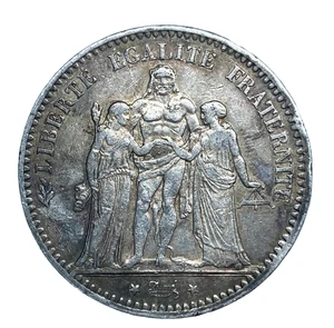 1876 A France 5 Francs 0.900 Silver Hercules KM # 820.1 - Picture 1 of 6