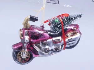 Moto Chopper con Árbol de Navidad Adornos Árbol de Navidad Navidad 13 x 6 cm Cristal - Imagen 1 de 7
