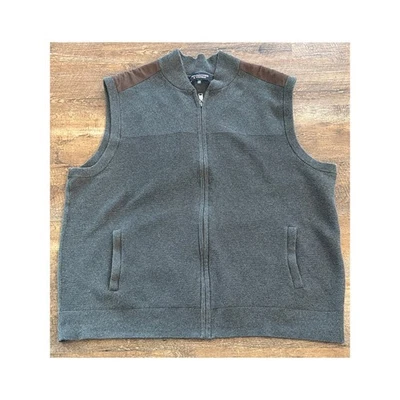 Roundtree & Yorke 100% Cotton gray charcoal and brown suede 2XB - Image 1 of 4