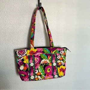 Vera Bradley Pink Orange Yellow Floral Print Shoulder Tote Bag - Picture 1 of 6