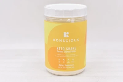Konscious Keto Shake 香蕉奶油 Brulee 酮补充剂 17.40 盎司有效期至:12/26 — 第 1/4 张图片