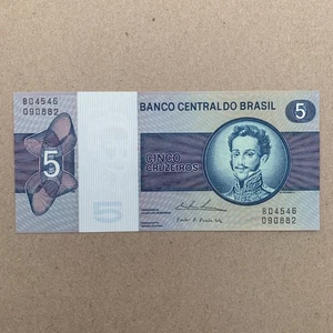 Brasilien 5 Cruzeiros Banknote Brazilian Paper Monet ND 1974 UNC Währung - Bild 1 von 4