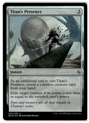 MTG Foil Titan's Presence - Battle for Zendikar Moderately Played English - Image 1 of 2