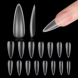 GAOY Extra Short Coffin Fake Nail Tips 360Pcs Matte Soft Gel X Nail Tips 12 Size - Picture 1 of 7