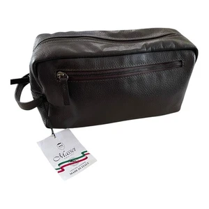 Massei Kulturbeutel braun Echtleder Made in Italy - Bild 1 von 8