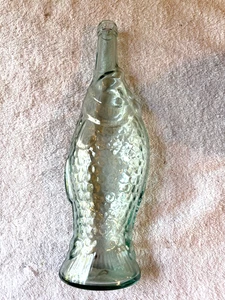 Vintage Großmaulbarsch Klarglas 14" WEIN FISCH FLASCHE DEKANTER Mann Höhle Kunst - Bild 1 von 4