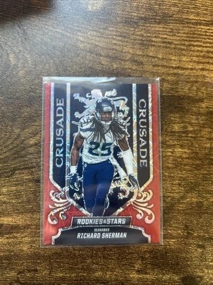 Richard Sherman 2023 Panini Rookies & Stars Crusade Longevity Red Laser #CR-28  - Image 1 of 2