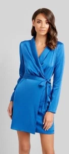 Kookai Majestic Wrap Dress In Persian Blue Sz 38 Sz 10 New With Tags RRP $220 - Picture 1 of 8