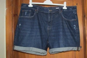 ladies distressed blue denim boyfriend shorts from M&S size 22,nwot - Picture 1 of 2