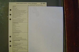 Suzuki Service Specs Specifications TS185C TS-185C - Bild 1 von 2
