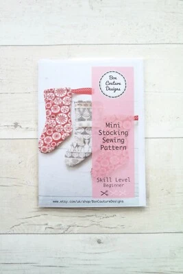 Mini Stocking Sewing Paper Pattern by Bon Couture Designs - Image 1 of 4