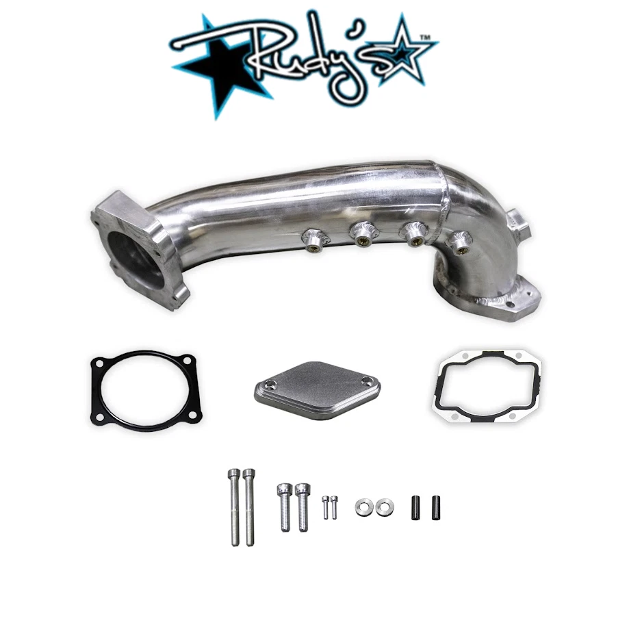 Kit de codo/puente de admisión pulido Rudy's para 11-16 GMC/Chevrolet 6,6 L LML Duramax Foto 1 de 2