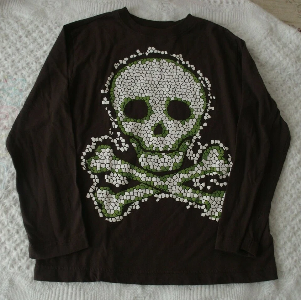 Camisa Crazy 8 7 8 Niños Halloween Otoño Esqueleto Huesos Cruzados Mediana M Foto 1 de 1