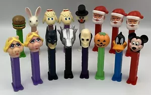 Misc Pez Dispenser Lot (16) Santa Mickey Batman Daffy Duck Skeleton Pumpkin More - Picture 1 of 20