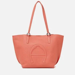 $298 NWT ETIENNE AIGNER LEATHER ADELINE LOGO TOTE SHOULDER BAG EMBER GLOW - Picture 1 of 4