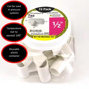 1/2 in. PVC Tee S x S x S Pro Pack (15-Pack) - Picture 1 of 5