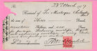 GB - Receipt dated 1907 for £3/19/6 from Sir Montagu Cholmeley, Bart.  XF -LOOK