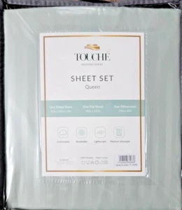 Touche Bedding Series Sheet Set Queen Comfortable Breathable Lightweight SAGE - Picture 1 of 1