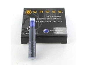 Cartuchos de tinta para pluma estilográfica Cross - Lavable azul - Paquete de 6 cartuchos - Imagen 1 de 1