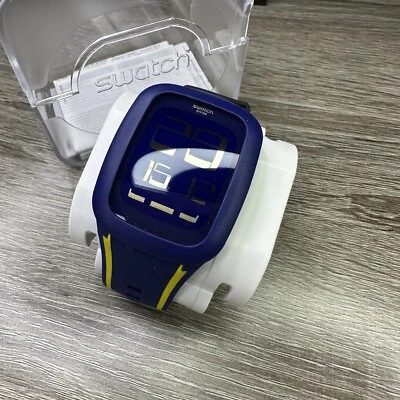 NUEVO✅ Reloj Swatch Touch WEE HOURS Azul Amarillo Silicona Digital Unisex SURN106 Foto 1 de 4