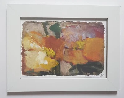 KLAUS FUßMANN - Handsigniert & gerahmte Karte "Rosen (gelb), 2019" - Bild 1 von 4