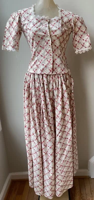 Blusa y gorro vintage antiguos hechos a mano YY703 Foto 1 de 4