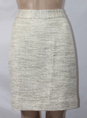 Falda Lápiz Judy Kate Spade Metálica Dorada Marfil Tweed Talla 0 Foto 1 de 4