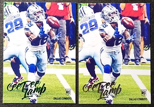Lot x2 CeeDee Lamb 2020 Chronicles Luminance Rookie Green Foil SP & Base RC #206 - Picture 1 of 2