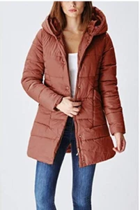 Glamsia Lady Hooded Double-Closure Long Puffer Jacket - Picture 1 of 3