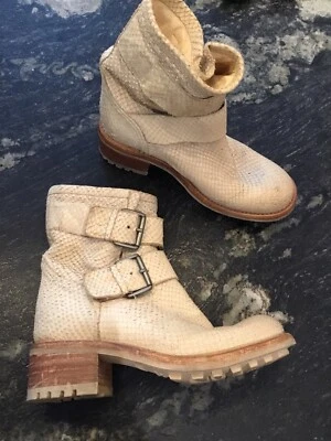 Magnifique Bottes Lézard Beige Free Lance 37 Tbe Authentique  - Photo 1/4