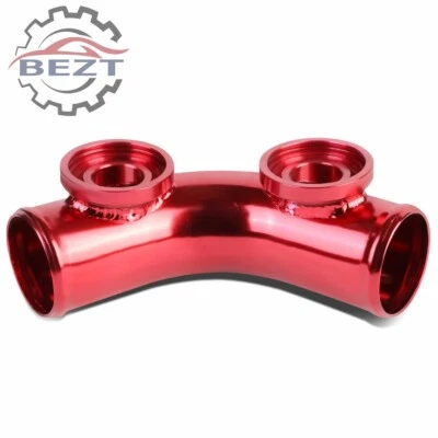 RED TYPE-SSQV 2.5" 70 DEGREE TURBO BLOW OFF VALVE DUAL FLANGE PIPE ADAPTOR - Image 1 of 4