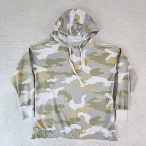 Aerie Womens Oversized Sweatshirt Size XS Multicolor Camo Hooded Side Slit #1830 - Picture 1 of 16